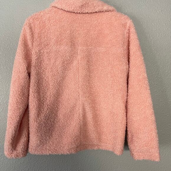 Urban Republic Faux Fur Fleece Sherpa Girls Pink Zip Front Jacket Large 14 - Picture 5 of 5